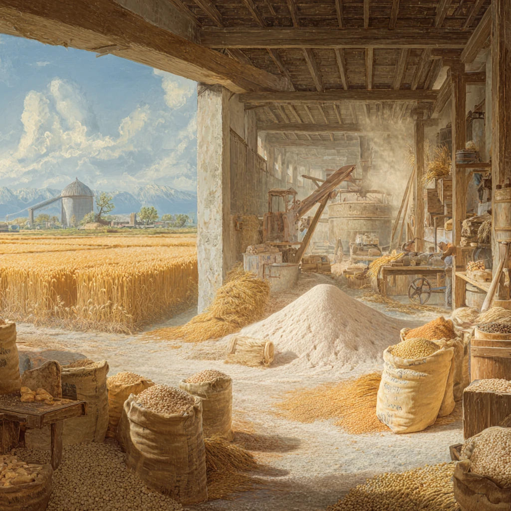 آرد گندم کامل در مزرعه