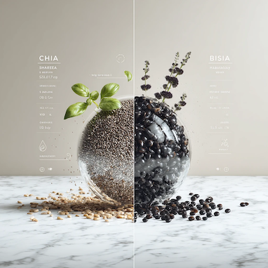 تفاوت‌های بنیادین دانه چیا و تخم شربتی: دو گیاه، دو دنیای متفاوت