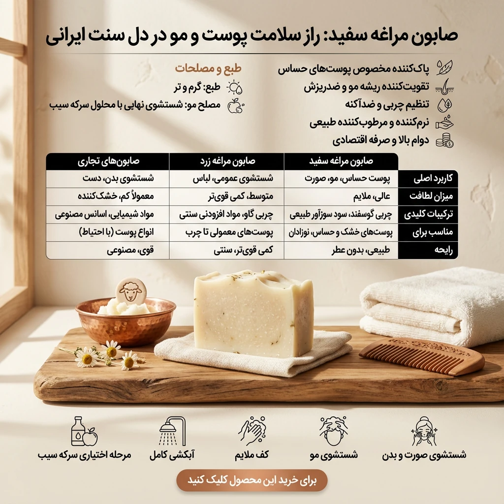 مقایسه صابون مراغه زرد و سفید