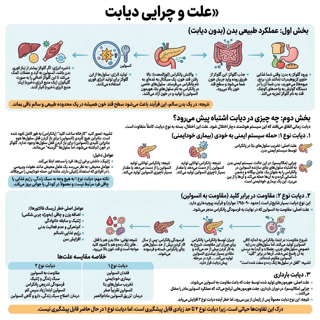 علت و انواع دیابت